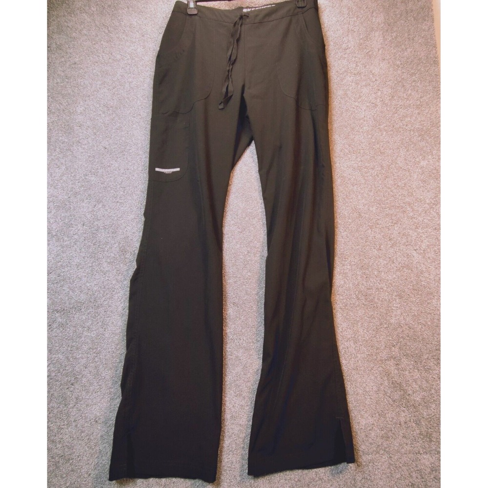 Skechers Womens Pants Black MT Tall Drawstring Athletic Wide Leg Windbreaker